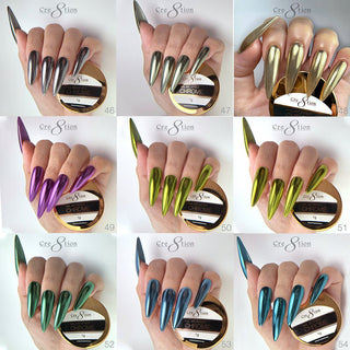 Cre8tion Chrome Nail Art Effect 1g - Full set 72 Colors - C8 Nail SupplyCre8tion