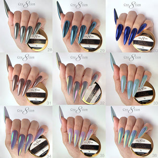 Cre8tion Chrome Nail Art Effect 1g - Full set 72 Colors - C8 Nail SupplyCre8tion