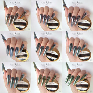 Cre8tion Chrome Nail Art Effect 1g - Full set 72 Colors - C8 Nail SupplyCre8tion