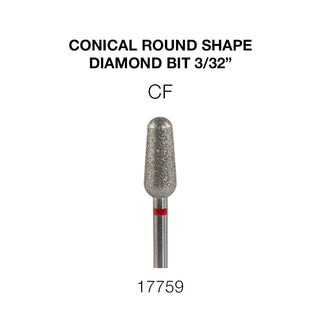 Cre8tion Conical Round Shape Diamond Bit - CF 3/32" - C8 Nail SupplyCre8tion17759
