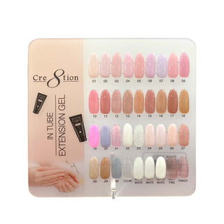 Cre8tion Counter Display Color Chart - In Tube Extension Gel 36 Colors (01 - 36) - C8 Nail SupplyCre8tion37253