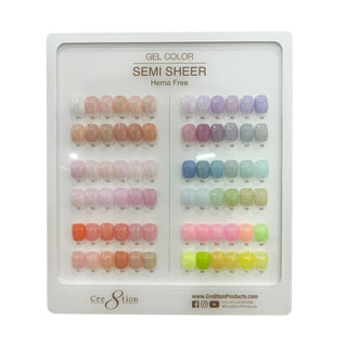 Cre8tion Counter Display - Hema Free Semi - Sheer Collection 72 colors - C8 Nail SupplyCre8tion37280