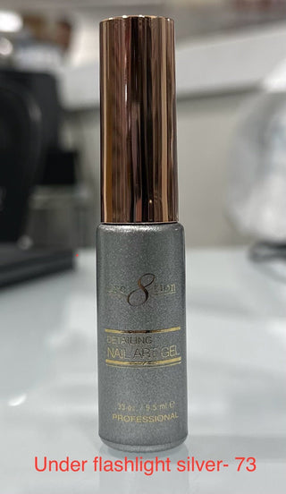 Cre8tion Detailing Nail Art Gel 0.33oz 73 Under Flashlight Silver - C8 Nail SupplyCre8tion0916-3681