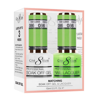 Cre8tion Matching Sets - 086 Four Clover duo gel and lacquer set