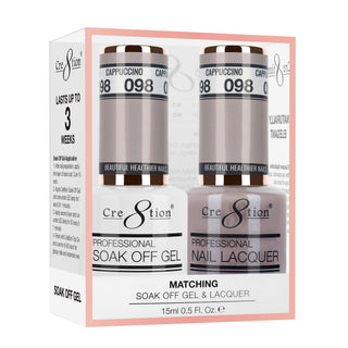 Cre8tion Matching Sets - 098 Cappuccino duo gel and lacquer set
