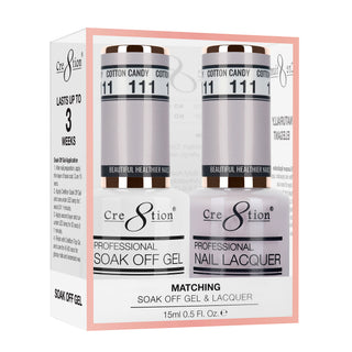 Cre8tion Matching Sets - 111 Cotton Candy duo gel and lacquer set