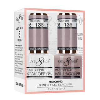 Cre8tion Matching Sets - 136 Window Tint duo gel and lacquer set
