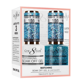 Cre8tion Matching Sets - 155 Ocean Waves duo gel and lacquer set