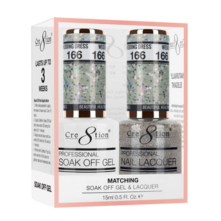Cre8tion Matching Sets - 166 Wedding Dress duo gel and lacquer set