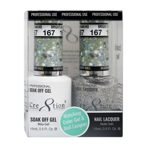 Cre8tion Matching Sets - 167 Bright Like Diamond duo gel and lacquer set