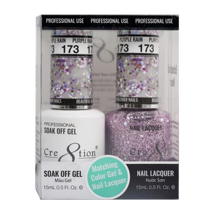 Cre8tion Matching Sets - 173 Purple Rain duo gel and lacquer set