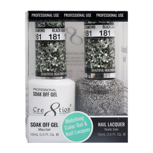 Cre8tion Matching Sets - 181 Black Diamond duo gel and lacquer set