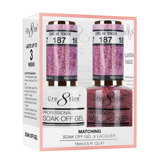Cre8tion Matching Sets - 187 Love Me Tender duo gel and lacquer set