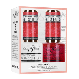 Cre8tion Matching Sets - 216 Appletini duo gel and lacquer set