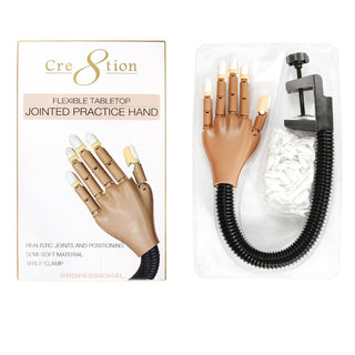 Cre8tion Flexible Tabletop Jointed Practice Hand with Long Clamp (NEW VERSION) - C8 Nail SupplyCre8tion10204