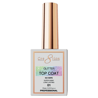 Cre8tion Glitter Top Coat 0.5oz 01 - C8 Nail SupplyCre8tion0916-0608
