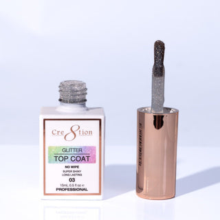 Cre8tion Glitter Top Coat 0.5oz 03 - C8 Nail SupplyCre8tion0916-0610