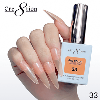 Cre8tion Hema Free Semi - Sheer Collection 0.5oz - Coral Color - C8 Nail SupplyCre8tion
