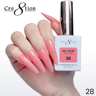 Cre8tion Hema Free Semi - Sheer Collection 0.5oz - Coral Color - C8 Nail SupplyCre8tion