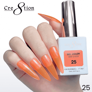 Cre8tion Hema Free Semi - Sheer Collection 0.5oz - Coral Color - C8 Nail SupplyCre8tion