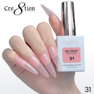Cre8tion Hema Free Semi - Sheer Collection 0.5oz - Coral Color - C8 Nail SupplyCre8tion