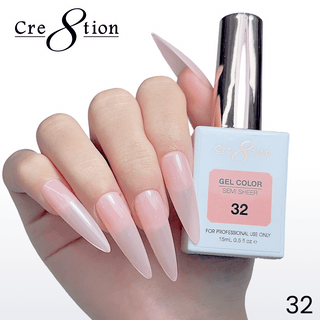 Cre8tion Hema Free Semi - Sheer Collection 0.5oz - Coral Color - C8 Nail SupplyCre8tion