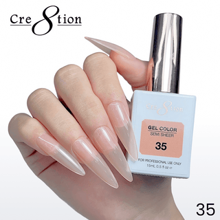 Cre8tion Hema Free Semi - Sheer Collection 0.5oz - Coral Color - C8 Nail SupplyCre8tion