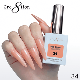 Cre8tion Hema Free Semi - Sheer Collection 0.5oz - Coral Color - C8 Nail SupplyCre8tion