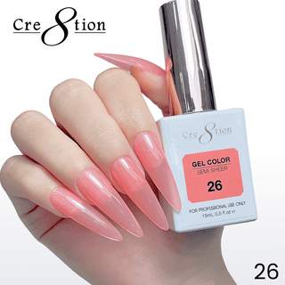 Cre8tion Hema Free Semi - Sheer Collection 0.5oz - Coral Color - C8 Nail SupplyCre8tion