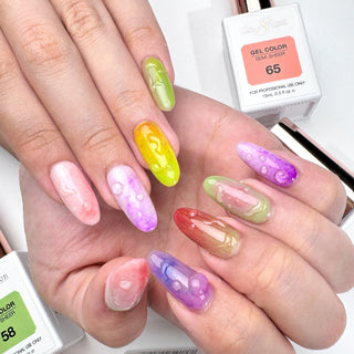 Cre8tion Hema Free Semi - Sheer Collection 0.5oz - Full Set 72 Colors w/ 1 Color Book & 1 Counter Color Chart - C8 Nail SupplyCre8tion