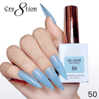 Cre8tion Hema Free Semi - Sheer Collection 0.5oz - Mint Sky Color - C8 Nail SupplyCre8tion