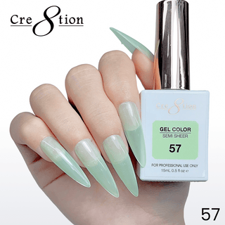 Cre8tion Hema Free Semi - Sheer Collection 0.5oz - Mint Sky Color - C8 Nail SupplyCre8tion