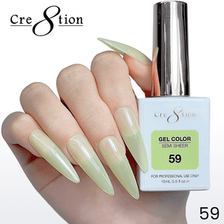 Cre8tion Hema Free Semi - Sheer Collection 0.5oz - Mint Sky Color - C8 Nail SupplyCre8tion