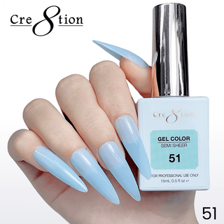 Cre8tion Hema Free Semi - Sheer Collection 0.5oz - Mint Sky Color - C8 Nail SupplyCre8tion