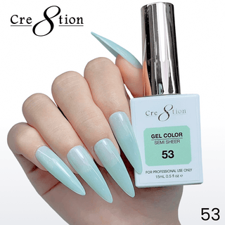 Cre8tion Hema Free Semi - Sheer Collection 0.5oz - Mint Sky Color - C8 Nail SupplyCre8tion