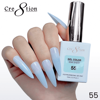 Cre8tion Hema Free Semi - Sheer Collection 0.5oz - Mint Sky Color - C8 Nail SupplyCre8tion