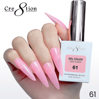 Cre8tion Hema Free Semi - Sheer Collection 0.5oz - Neon Color - C8 Nail SupplyCre8tion