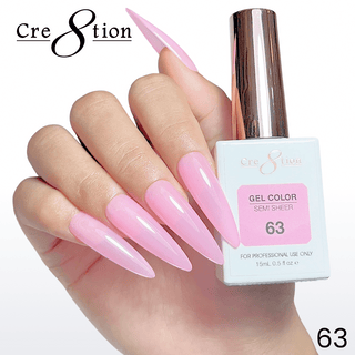 Cre8tion Hema Free Semi - Sheer Collection 0.5oz - Neon Color - C8 Nail SupplyCre8tion