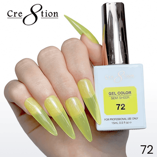 Cre8tion Hema Free Semi - Sheer Collection 0.5oz - Neon Color - C8 Nail SupplyCre8tion