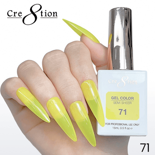 Cre8tion Hema Free Semi - Sheer Collection 0.5oz - Neon Color - C8 Nail SupplyCre8tion
