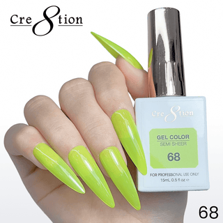 Cre8tion Hema Free Semi - Sheer Collection 0.5oz - Neon Color - C8 Nail SupplyCre8tion