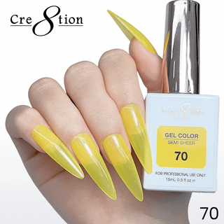 Cre8tion Hema Free Semi - Sheer Collection 0.5oz - Neon Color - C8 Nail SupplyCre8tion