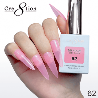 Cre8tion Hema Free Semi - Sheer Collection 0.5oz - Neon Color - C8 Nail SupplyCre8tion
