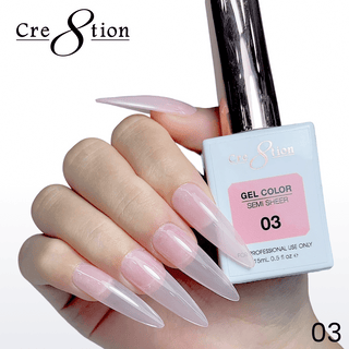 Cre8tion Hema Free Semi - Sheer Collection 0.5oz - Nude Color - C8 Nail SupplyCre8tion