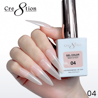 Cre8tion Hema Free Semi - Sheer Collection 0.5oz - Nude Color - C8 Nail SupplyCre8tion