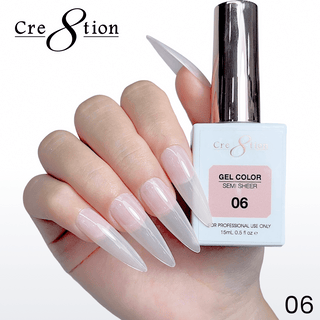 Cre8tion Hema Free Semi - Sheer Collection 0.5oz - Nude Color - C8 Nail SupplyCre8tion