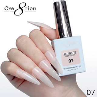 Cre8tion Hema Free Semi - Sheer Collection 0.5oz - Nude Color - C8 Nail SupplyCre8tion