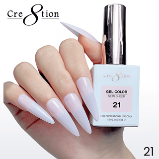 Cre8tion Hema Free Semi - Sheer Collection 0.5oz - Pink Color - C8 Nail SupplyCre8tion