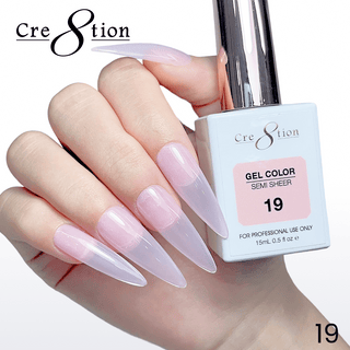 Cre8tion Hema Free Semi - Sheer Collection 0.5oz - Pink Color - C8 Nail SupplyCre8tion