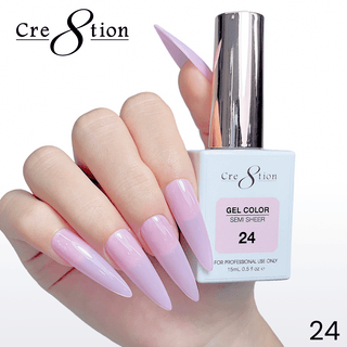 Cre8tion Hema Free Semi - Sheer Collection 0.5oz - Pink Color - C8 Nail SupplyCre8tion